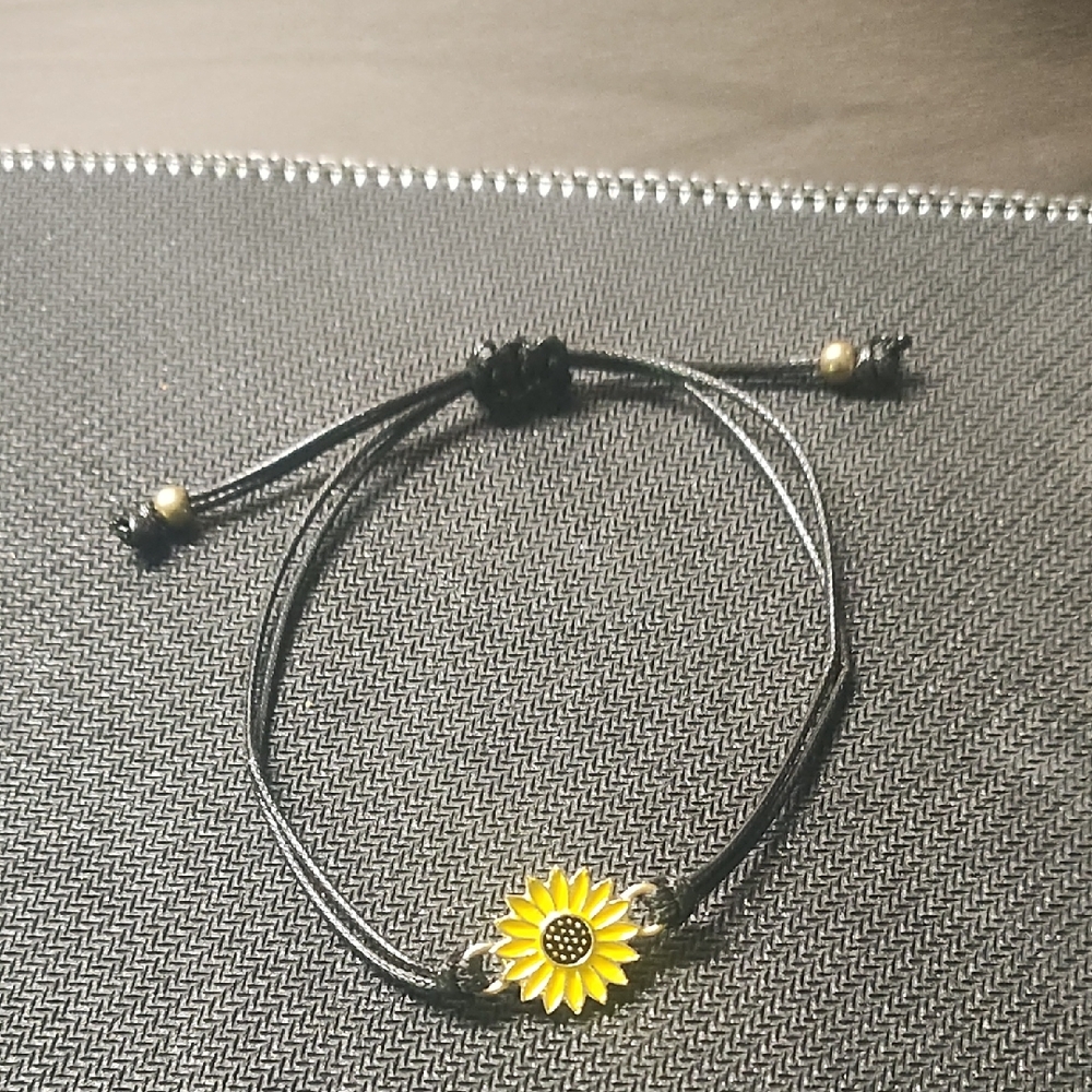 Sunflower Charm Bracelet in Yellow and Black